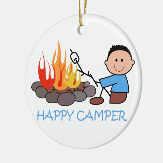 Happy Camper Keramik Ornament (Links)