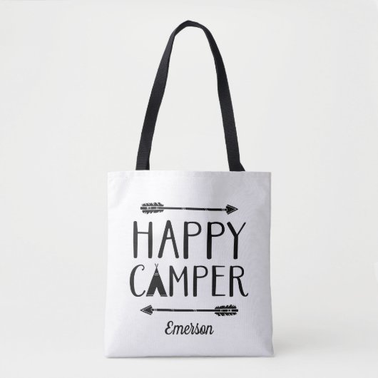 Happy Camper Kinder Mit Monogramm Tasche (Vorderseite)