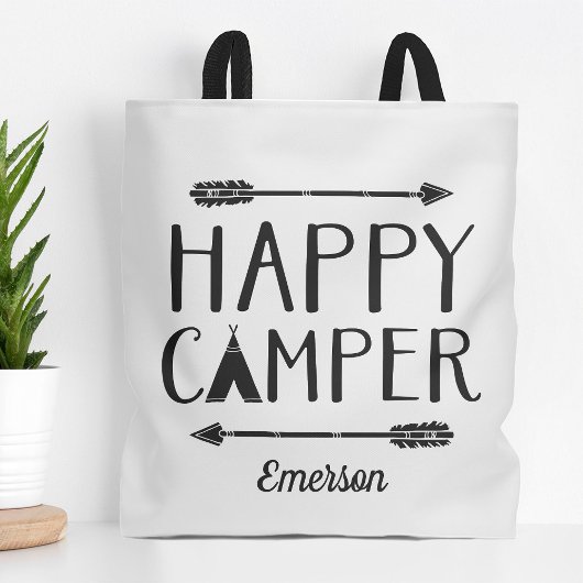 Happy Camper Kinder Mit Monogramm Tasche