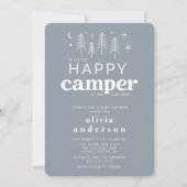 Happy Camper Kinderdusche Einladung (Vorderseite)
