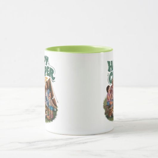 Happy Camper Kleinkind T - Shirt (1) Tasse (Zentrum)