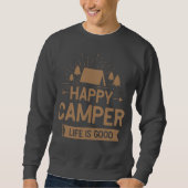 Happy Camper Leben ist gut grau Farbe Männer Basic Sweatshirt (Vorderseite)