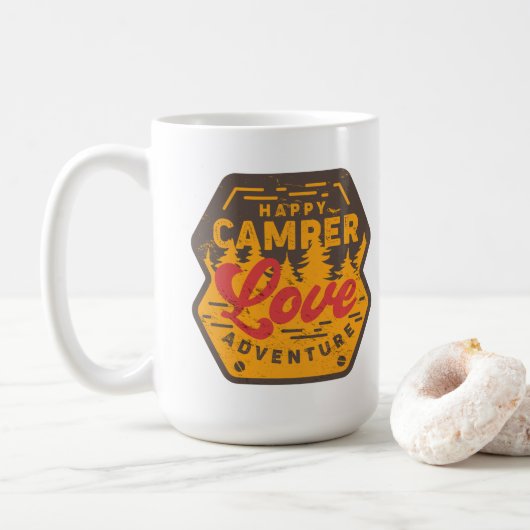 Happy Camper Liebe Adventures Kaffeetasse (Mit Donut)