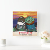 Happy Camper Life Quote Niedliche Einstellung der Quadratische Wanduhr (Zuhause)