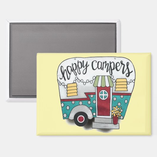 Happy Camper Magnet (Vorderseite/Rückseite)