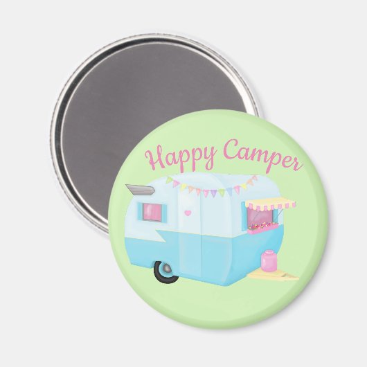 Happy Camper Magnet (Vorderseite/Rückseite)
