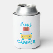 Happy Camper mit Gelb/Weiß Auto mit Gepäck Dosenkühler (Kanne Vorderseite)