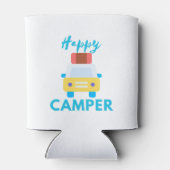 Happy Camper mit Gelb/Weiß Auto mit Gepäck Dosenkühler (Rückseite)