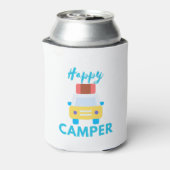 Happy Camper mit Gelb/Weiß Auto mit Gepäck Dosenkühler (Kanne Rückseite)