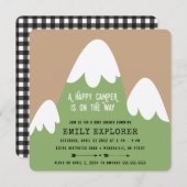 Happy Camper | Mountain Baby Shower Einladung (Vorne/Hinten)