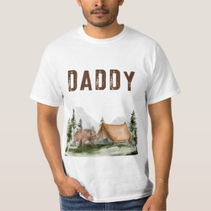 Happy Camper Mountain Forest Bär Geburtstag Daddy T-Shirt