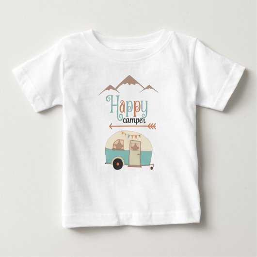 Happy Camper Niedlich Retro RV Baby T-shirt (Vorderseite)