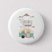 Happy Camper Niedlich Retro RV Button (Vorderseite)
