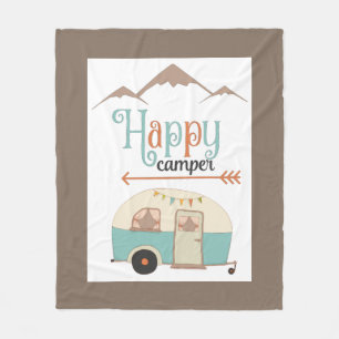 Happy Camper Niedlich Retro RV Fleecedecke