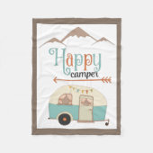 HAPPY CAMPER Niedlich Retro RV Fleecedecke (Vorderseite)