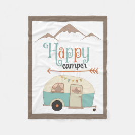 HAPPY CAMPER Niedlich Retro RV Fleecedecke