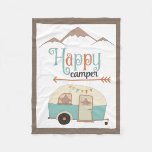 HAPPY CAMPER Niedlich Retro RV Fleecedecke