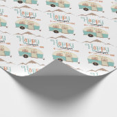 HAPPY CAMPER Niedlich Retro RV Geschenkpapier (Ecke)