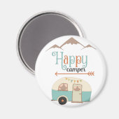 Happy Camper Niedlich Retro RV Magnet (Vorderseite/Rückseite)