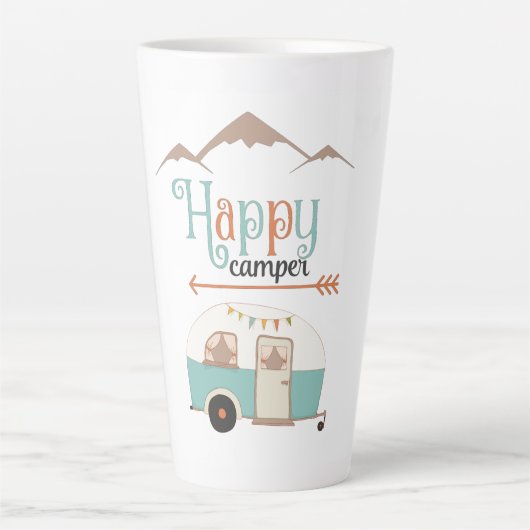 Happy Camper Niedlich Retro RV Milchtasse (Vorderseite)