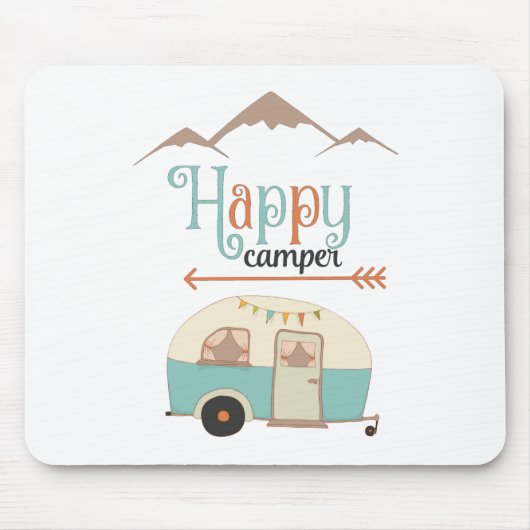 Happy Camper Niedlich Retro RV Mousepad (Vorne)