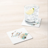 HAPPY CAMPER Niedlich Retro RV Rechteckiger Pappuntersetzer (Vor Ort)