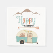 HAPPY CAMPER Niedlich Retro RV Serviette (Vorderseite)