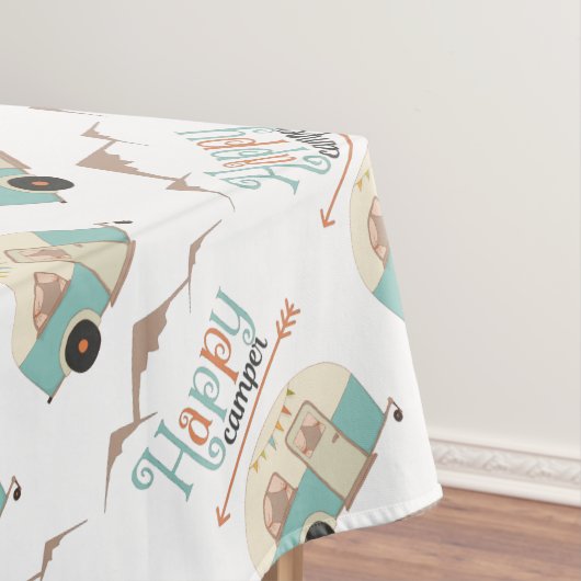 HAPPY CAMPER Niedlich Retro RV Tischdecke (Beispiel)