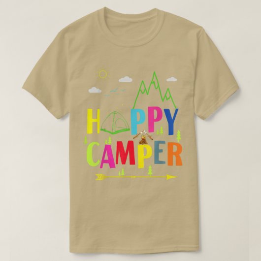 Happy Camper Niedliches Vintages Camping Lover T-Shirt (Design vorne)