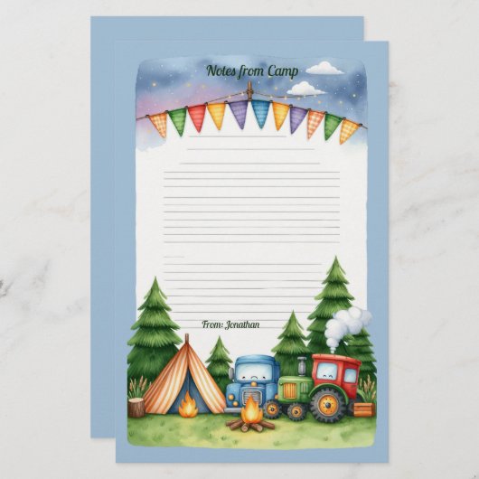 Happy Camper Notes Briefpapier (Vorne/Hinten)