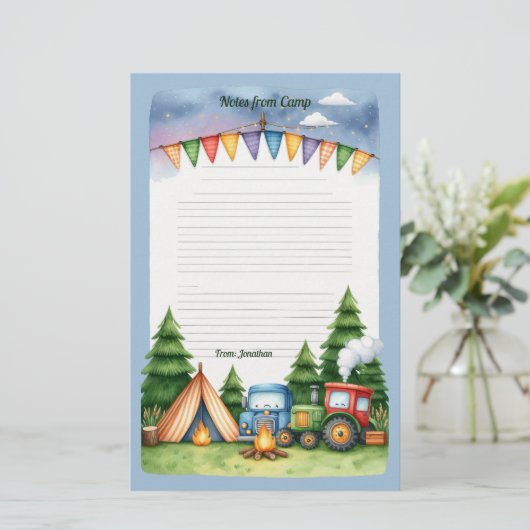 Happy Camper Notes Briefpapier (Stehend Vorderseite)