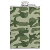 Happy Camper Olive Green Camouflage Name Camping R Flachmann (Rückseite)