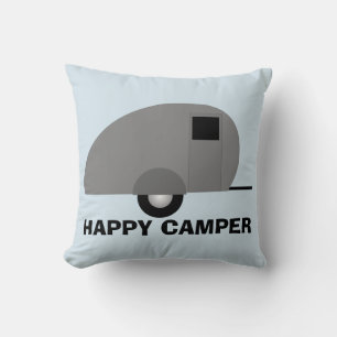 Happy Camper Pillow, Camper Trailer Kissen