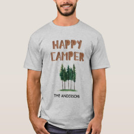 Happy Camper Pine Trees Personalisiert T-Shirt