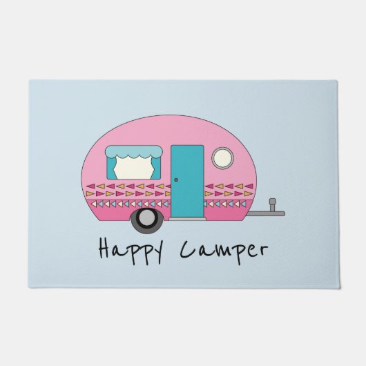 Happy Camper Pink RV Fußmatte (Vorderseite)