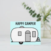 Happy Camper Postcard Postkarte (Stehend Vorderseite)
