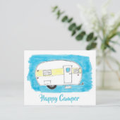Happy Camper Postcard Postkarte (Stehend Vorderseite)