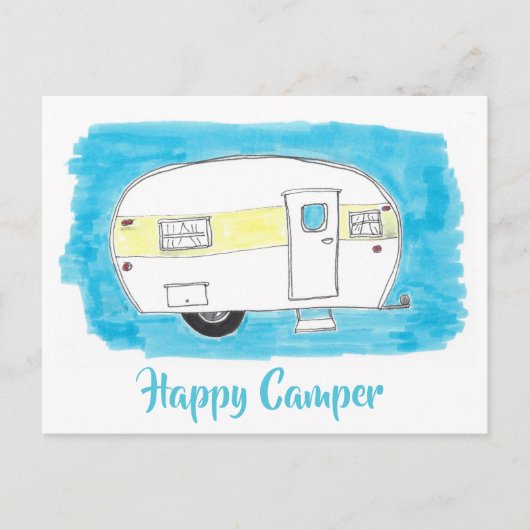 Happy Camper Postcard Postkarte (Vorderseite)