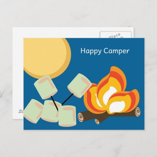 Happy Camper Postcard Postkarte (Vorne/Hinten)
