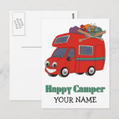 Happy Camper Postkarte (Vorne/Hinten)