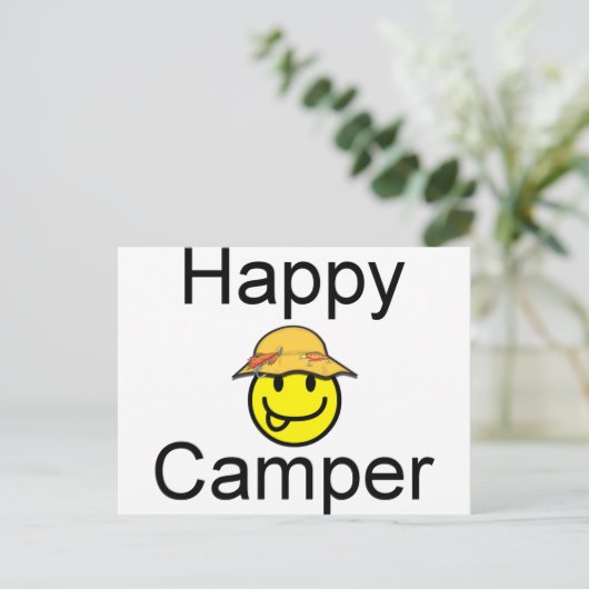 Happy Camper Postkarte (Stehend Vorderseite)