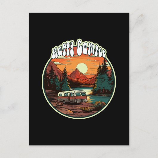 Happy Camper Postkarte (Vorderseite)