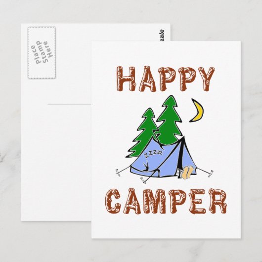HAPPY CAMPER POSTKARTE (Vorne/Hinten)