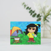 Happy Camper Postkarte (Stehend Vorderseite)