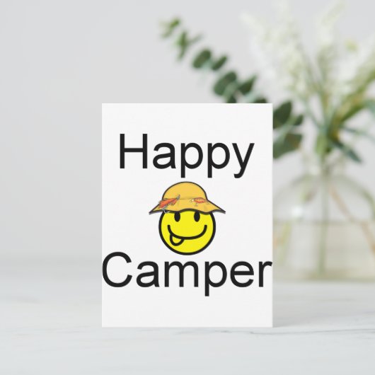 Happy Camper Postkarte (Stehend Vorderseite)