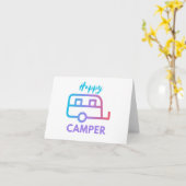 Happy Camper Pull Behind Adventure Blank Gruß Karte (Gelbe Blume)