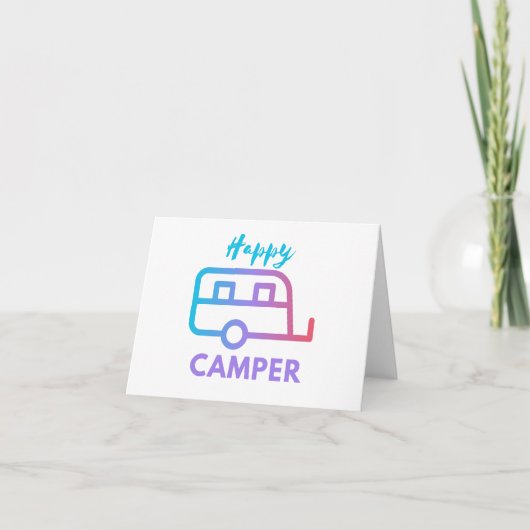 Happy Camper Pull Behind Adventure Blank Gruß Karte (Vorderseite)