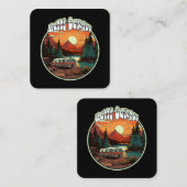 Happy Camper Quadratische Visitenkarte (Vorne/Hinten)