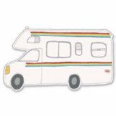 Happy Camper Rainbow RV Sunset Motorhome RV Aufkleber (Vorderseite)