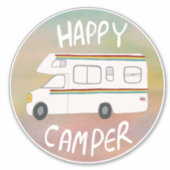 Happy Camper Rainbow RV Sunset Motorhome RV Aufkleber (Vorderseite)